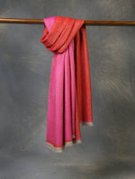 Pink And Red Reversible Handwoven Cashmere Pashmina Shawl