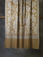Natural Jali Embroidery Cashmere Pashmina Shawl