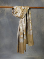 Natural Jali Embroidery Cashmere Pashmina Shawl