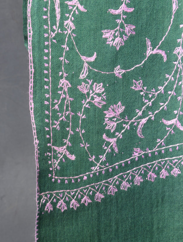 Triple Dye  Jali Sozni Embroidery Shawl