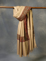 Natural Big Border Embroidery Antique Pashmina Shawl