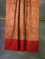 Maroon Base Full Embroidery Cashmere Antique Pashmina Shawl