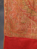 Maroon Base Full Embroidery Cashmere Antique Pashmina Shawl