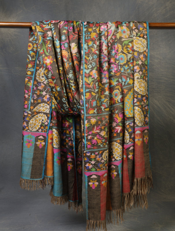 3 yard Multicolor Kani Jamawar Cashmere Pashmina Shawl