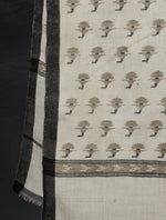 Ivory Black Buteh Pashmina Kani Shawl