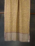 Mustard Jali Embroidery Pashmina Cashmere Scarf
