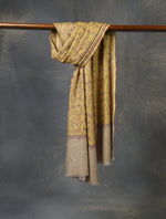Mustard Jali Embroidery Pashmina Cashmere Scarf