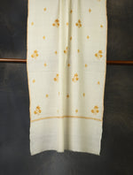 Ivory Base Boteh Embroidery Pashmina Cashmere Scarf