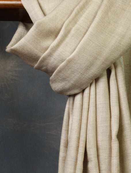 Natural Base Big Border Embroidery Cashmere Pashmina Shawl