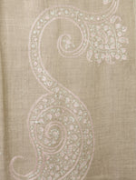 Natural Base Jali Embroidery Cashmere Pashmina Shawl