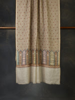 Natural Boteh Embroidery Pashmina Cashmere Scarf