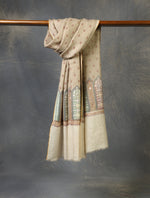 Natural Boteh Embroidery Pashmina Cashmere Scarf