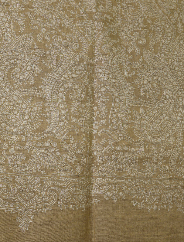 3 yard Natural Jamawar Embroidery Cashmere Pashmina Shawl
