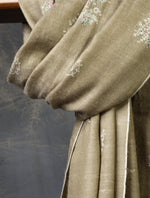 Natural Butti-Dar With Kani Border Embroidery Cashmere Pashmina Shawl