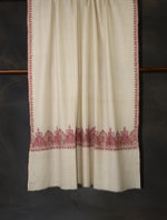 Ivory Base Big Border Embroidery Cashmere Pashmina Shawl