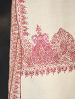 Ivory Base Big Border Embroidery Cashmere Pashmina Shawl