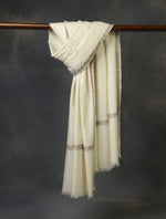 Ivory Base Small Border Embroidery Cashmere Pashmina Shawl
