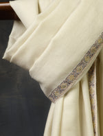 Ivory Base Small Border Embroidery Cashmere Pashmina Shawl
