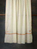 Ivory Base Small Border Embroidery Cashmere Pashmina Shawl