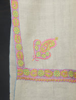 Ivory Base Small Border Embroidery Cashmere Pashmina Shawl