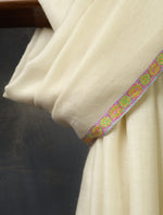 Ivory Base Small Border Embroidery Cashmere Pashmina Shawl