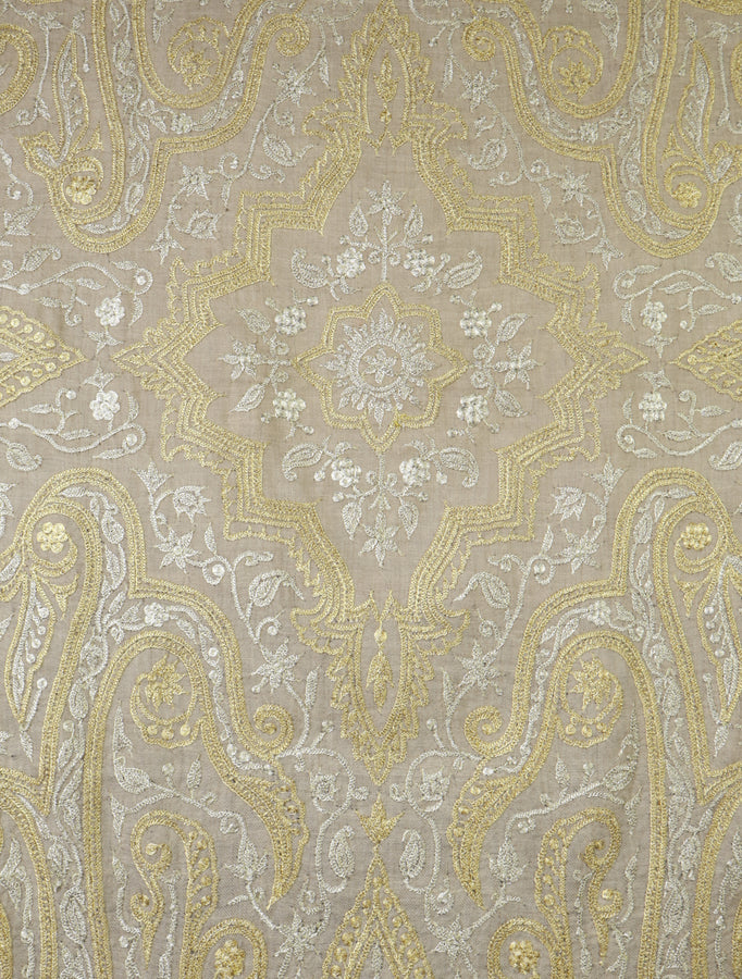  Ivory Base With Tilla Jali Embroidery Pashmina Shawl
