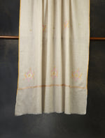 Ivory Boteh Motif Embroidery Cashmere Pashmina Shawl