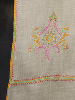 Ivory Boteh Motif Embroidery Cashmere Pashmina Shawl