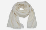 Woman ivory cashmere scarf — 100% pure Kashmiri pashmina handwoven in Srinagar