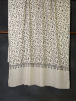 Ivory Jali Embroidery Cashmere Pashmina Shawl