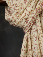 Ivory Jali Embroidery Cashmere Pashmina Shawl