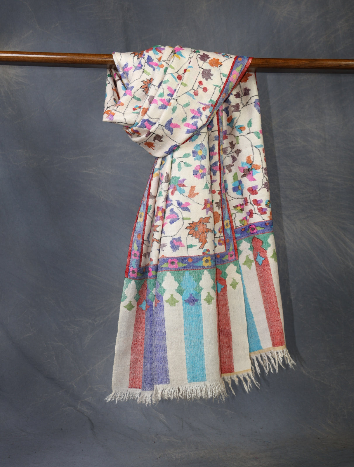Ivory Kani Pashmina Shawl