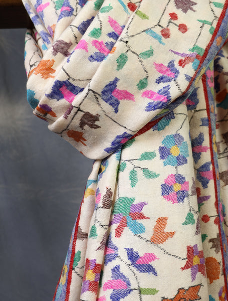 Ivory Kani Pashmina Shawl