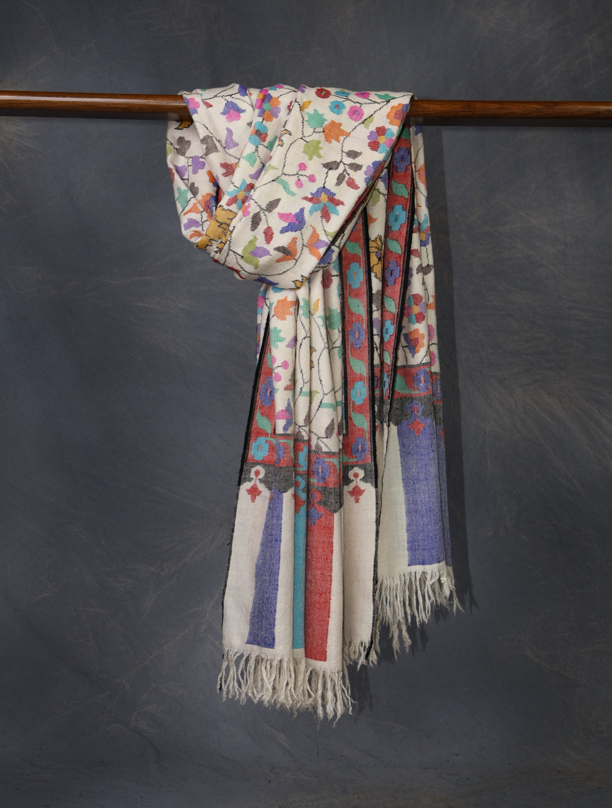 Ivory Kani Pashmina Shawl
