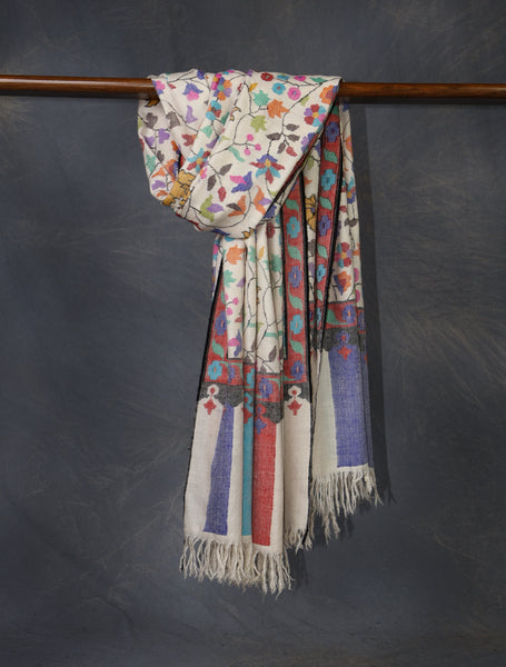 Ivory Kani Pashmina Shawl