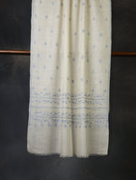 Ivory With Buteh Embroidery Cashmere Pashmina Scarf
