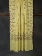 Lemon Big border And Motif Embroidery Cashmere Pashmina Shawl