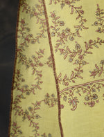 Lemon Big border And Motif Embroidery Cashmere Pashmina Shawl