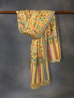Lemon Kani floral Pashmina Shawl