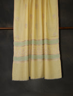Lemon Yellow Base Motif Embroidery Cashmere Pashmina Shawl