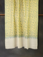 Lemon jali embroidery cashmere pashmina shawl