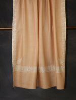 Light Peach Base With Small Border Embroidery Cashmere Pashmina Shawl