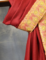 Maroon Big Border Embroidery Cashmere Pashmina Shawl