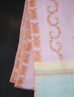Mauve Base Motif Jali Embroidery Cashmere Pashmina Shawl