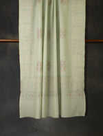 Mint Green Motif Embroidery Cashmere Pashmina Shawl