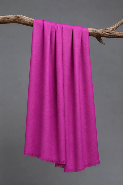 Mulberry Cashmere Scarf on a Wooden Branch