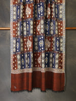 Multicolor Boteh Motifs Jali Embroidery Cashmere Pashmina Shawl 