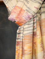 Multicolor Ikkat Boteh Motif Embroidery Cashmere Pashmina Shawl