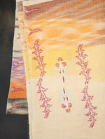 Multicolor Ikkat Boteh Motif Embroidery Cashmere Pashmina Shawl