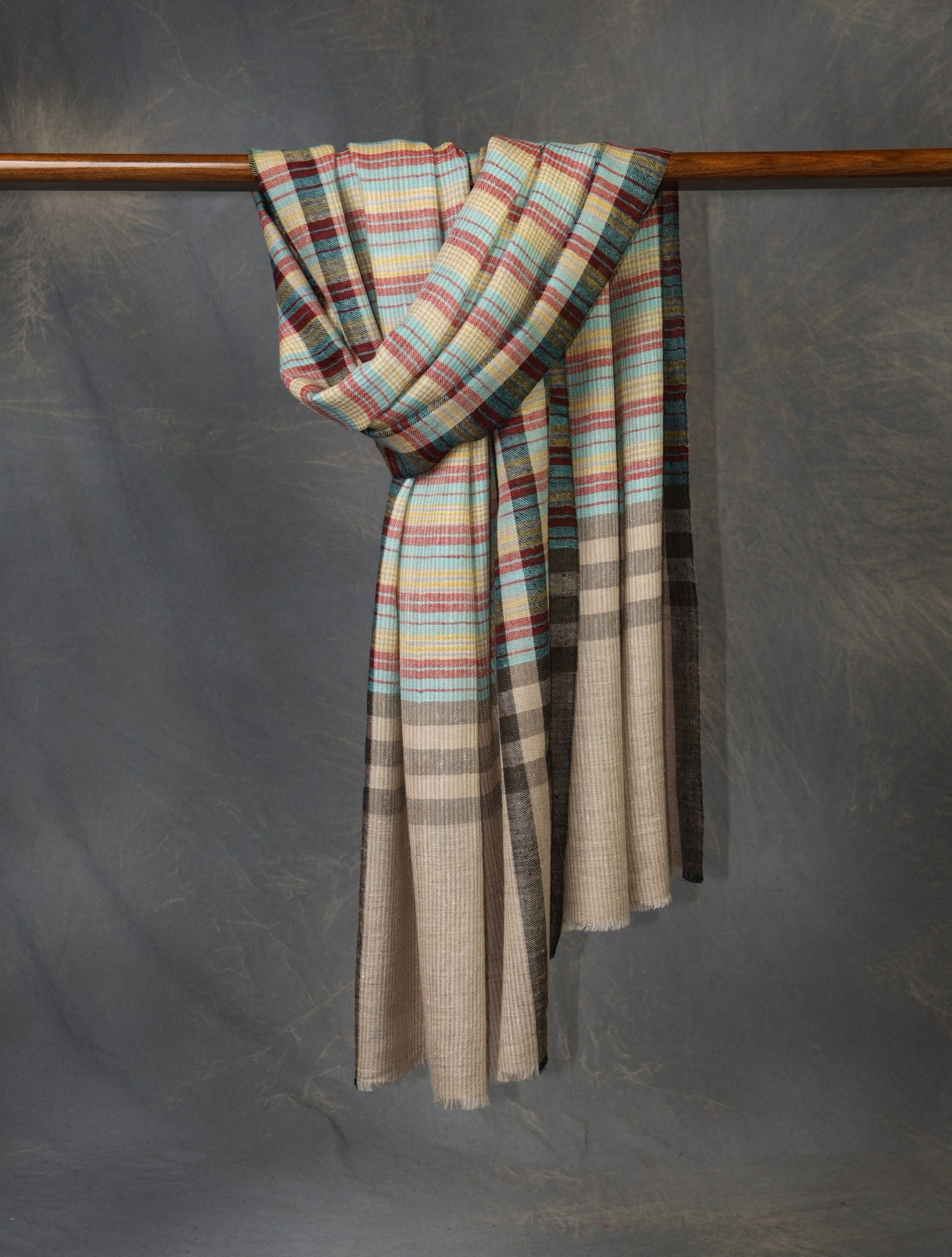 Multicolor Plaid Cashmere Pashmina Scarf
